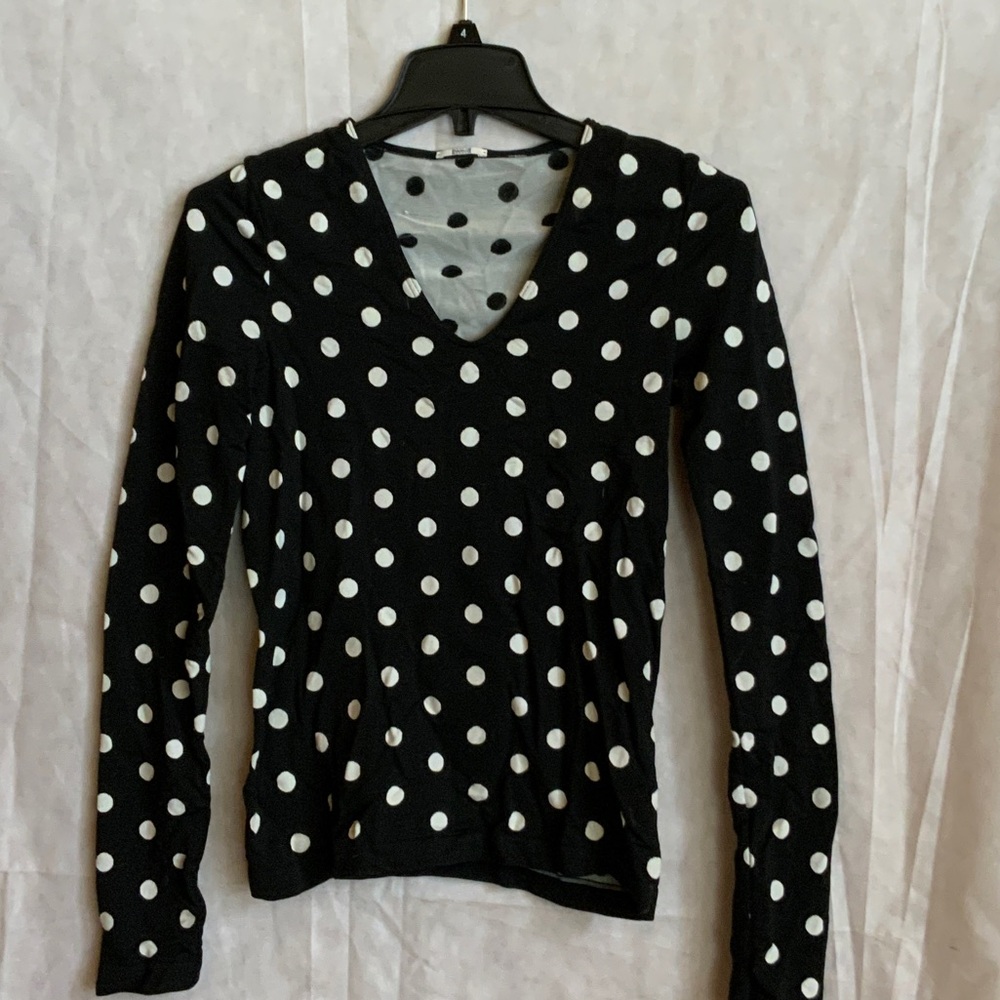 Wolford black and White Polka Dot long sleeve Top
